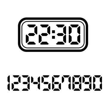 digital clock on white background	