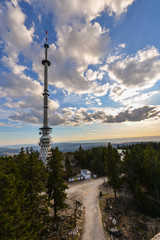 Obraz premium Der Ochsenkopf im Fichtelgebirge in Bayern in der Abendsonne