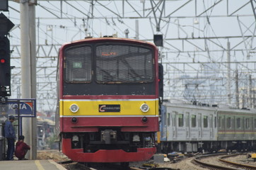 Plakat train on the railway