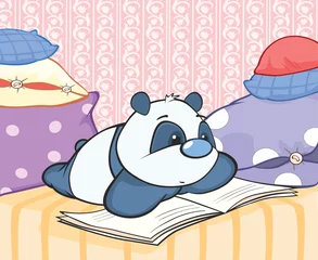 Wandaufkleber Vektor-Illustration eines niedlichen Cartoon-Pandas © liusa