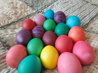easter, colorful, eggs, egg, ball, color, holiday, red, green, blue, yellow, plastic, food, fun, decoration, toy, candy, colourful, spring, pink, celebration, closeup, colored, colors, play