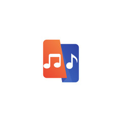 Music logo template design vector, icon illustration