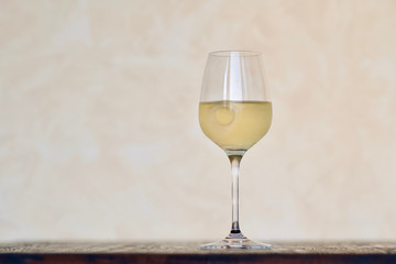 relax with a fresh delicious glass german riesling white wine on a table