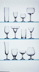 wine glass display different shape