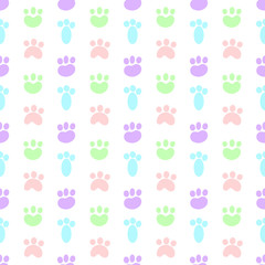Animal Puppy Cat Paw Print Seamless Pattern Cartoon 