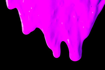 Pink slime isolated on black background