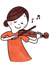 ヴァイオリンを弾く女性