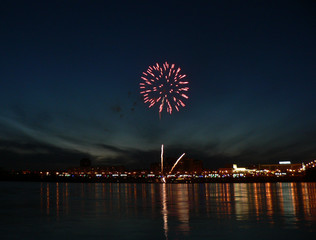 fireworks over the river