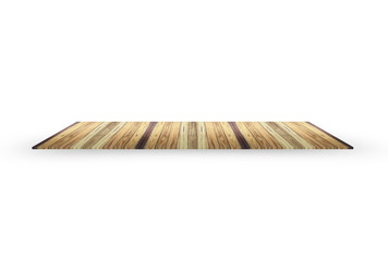 Wooden table on white background,Perspective view of wood or wooden table