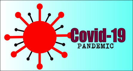 Vector Of Covid 19 Pandemic On Blue Background.