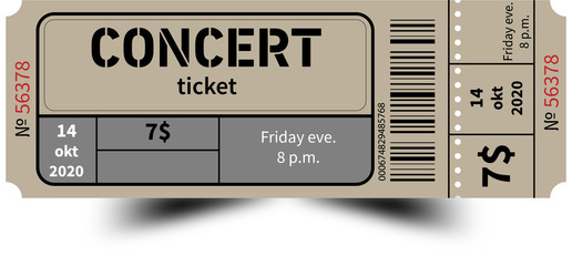concert ticket - obrazy, fototapety, plakaty