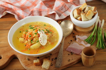vegetable soup with meatballs
