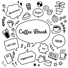 吹き出し　コーヒーブレイク　セット