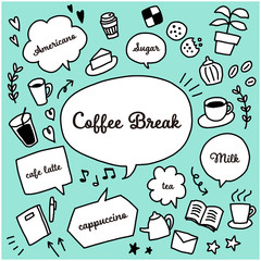 吹き出し　コーヒーブレイク　セット