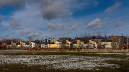 Fototapeta premium Finnish suburb living in Espoo with no visible people
