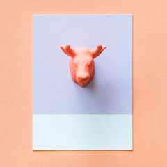 Colorful moose figure on a paper
