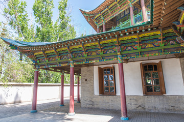 Zharkent 150 years old chinese pagoda style mosque, current museum in Kazakhstan near China boarder