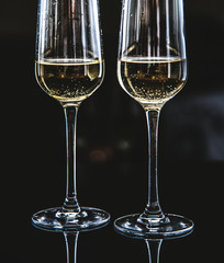 Two glasses of sparkling wine
