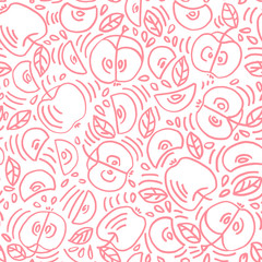 Seamless pattern of apples, vector illustration