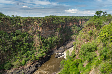 Victoria falls, Zimbabwe, February 05, 2020: Bridge at Victoria Falls