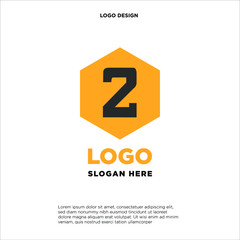 Fototapeta premium Abstract letter 2 logo design template. Colorful creative hexagon sign. Universal vector icon.