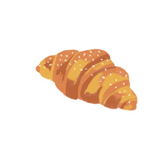 Croissant. Artisan Bread.Illustration of Set of Breads. Hand drawn sketch style of bread and bakery product. Bakery hand drawn collection.  Hand drawn illustration isolated on white background.
