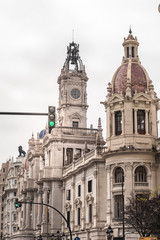 Fototapeta premium Historical Downtown Square in Valencia, Spain