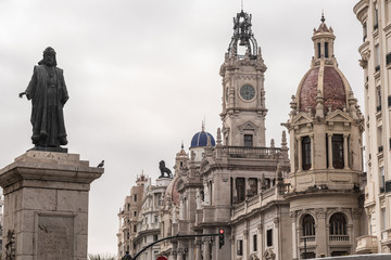 Obraz premium Historical Downtown Square in Valencia, Spain