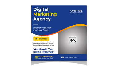 Digital business marketing social media banner square flyer