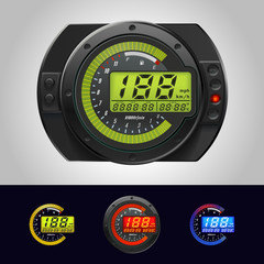 Speedometer Motorcycle LCD-Digital Odometer Tachometer Scooter color Backlit Universal