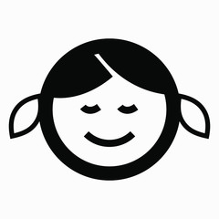 Beautiful girl face icon.Vector icon.