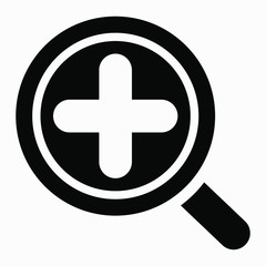 Fototapeta premium Magnifying Glass Plus Icon. Vector icon.