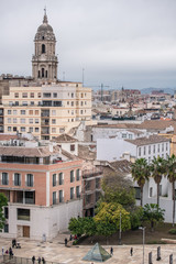 Fototapeta na wymiar Malaga cityscape from the mountains 