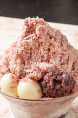 あずきの和風かき氷　Japanese style red bean sweet shaved ice