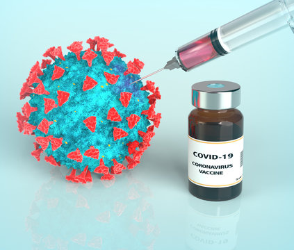 Coronavirus Vaccine and syringe injection It use for prevention, immunization and treatment from Coronavirus, Covid-19