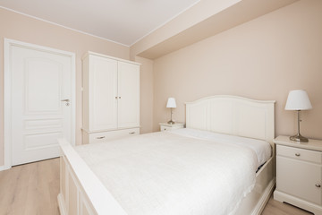 Fototapeta na wymiar home staging- bedroom - beige background