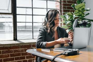 Business podcast recording