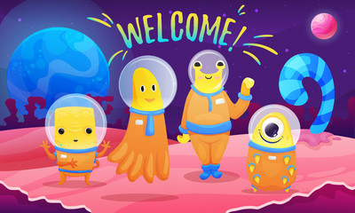 Obraz premium Aliens Planet Landscape 