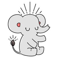 traditional tattoo style cute elephant