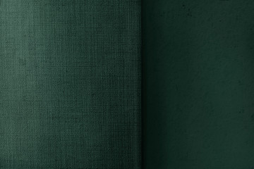 Weaved green linen fabric