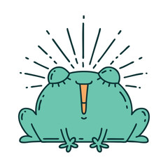 traditional tattoo style happy frog