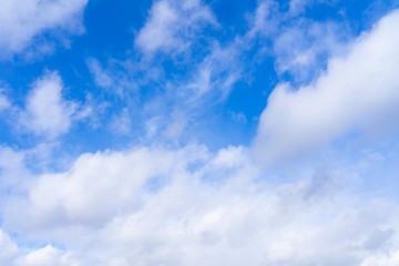 blue sky with beautiful contrasting clouds