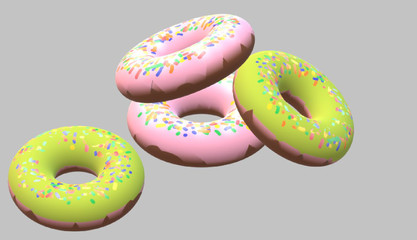 pink and green donuts