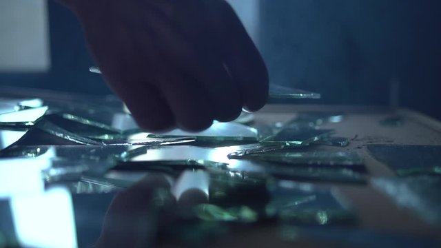 Glass and hand