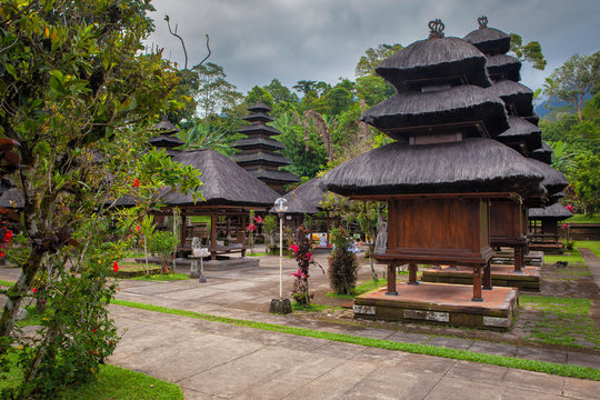 Wooden balinese Temples at Bratan, Bali, Indonesia