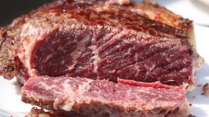 raw steak on a plate