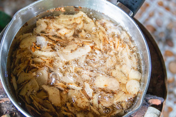 Coconut oil extraction Thap Sakae folk wisdom Prachuap Khiri Khan, Thailand