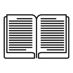 Open book icon. Outline open book vector icon for web design isolated on white background