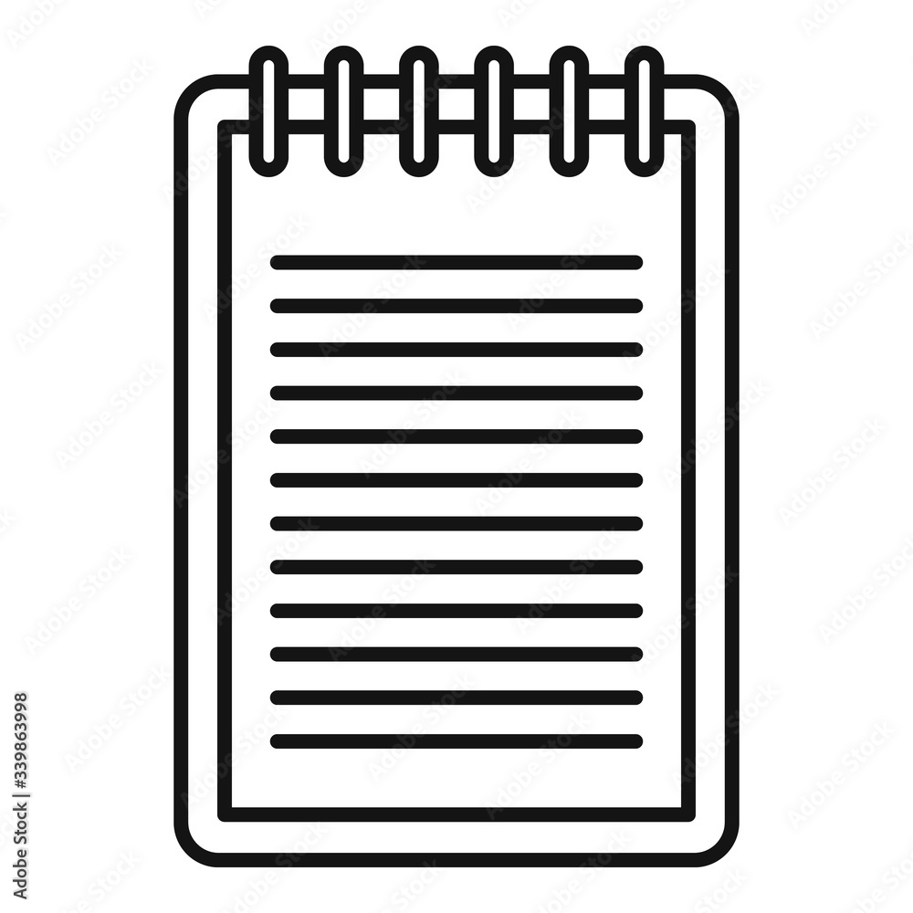 Poster sketch notebook icon. outline sketch notebook vector icon for web design isolated on white backgroun