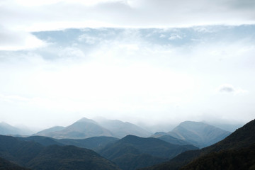 clouds over the mountains